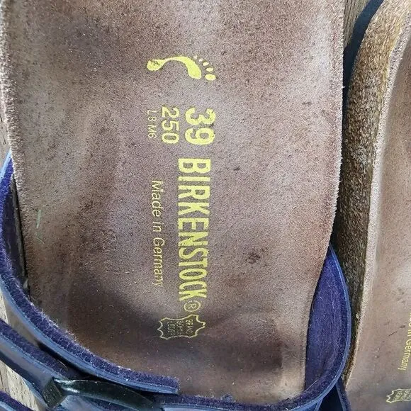 EUC BIRKENSTOCK BLUE DOUBLE STRAPS WOMENS SANDALS SIZE 39 8 - 8.5