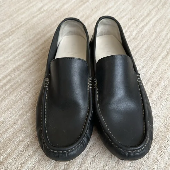 EUC Cole Haan Mens Somerset Venetian Loafers Driving Shoes Black Leather Size 12