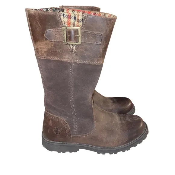 EUC Timberland brown mid calf boots