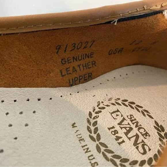 Evan’s New In Box size 12 Mens Narrow Genuine Soft Leather Maple Driving Loafers