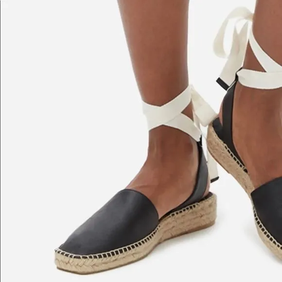 EVERLANE “D’Orsay” Leather and Jute Espadrille