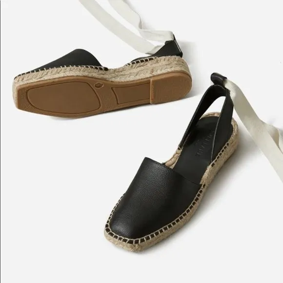 EVERLANE “D’Orsay” Leather and Jute Espadrille