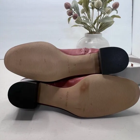 Everlane The Day Boot Leather Ankle Boots Brown Chunky Heel Women's 8 Tried On
