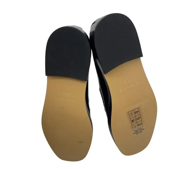 Everlane The Penny Loafer Square Toe Black Glossy Size 8.5 New without Box
