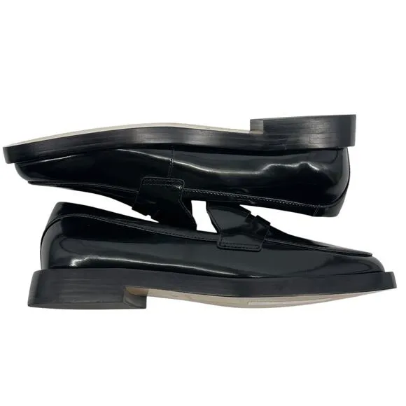 Everlane The Penny Loafer Square Toe Black Glossy Size 8.5 New without Box
