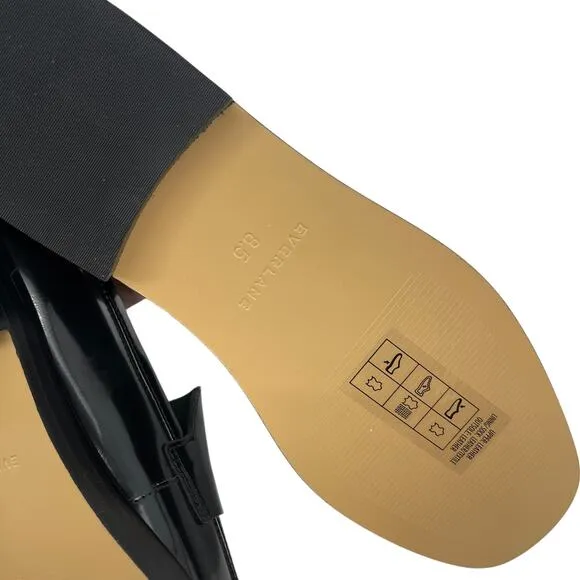 Everlane The Penny Loafer Square Toe Black Glossy Size 8.5 New without Box