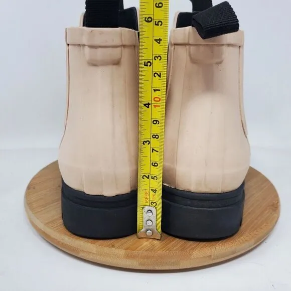 Everlane Boots Womens 9 The Rain Boot Nude Rubber Ankle Chunky Lug Heel Shoes