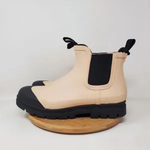 Everlane Boots Womens 9 The Rain Boot Nude Rubber Ankle Chunky Lug Heel Shoes