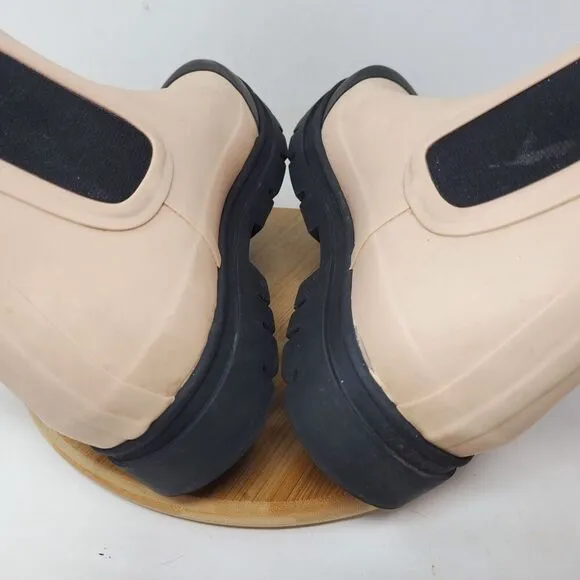 Everlane Boots Womens 9 The Rain Boot Nude Rubber Ankle Chunky Lug Heel Shoes