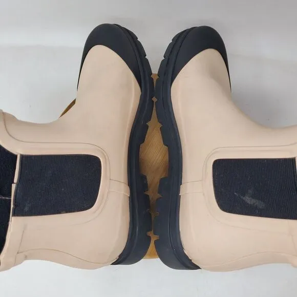 Everlane Boots Womens 9 The Rain Boot Nude Rubber Ankle Chunky Lug Heel Shoes