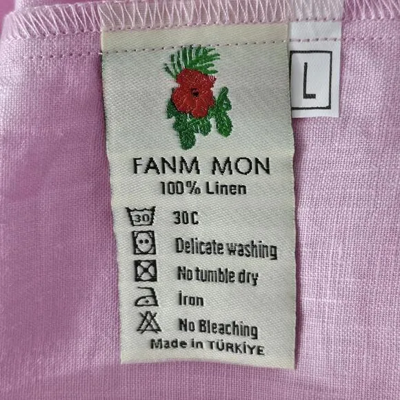 Fanm Mon x Andie The Serik Mini Dress Linen Aster Size L | Chic &amp; Breezy Style