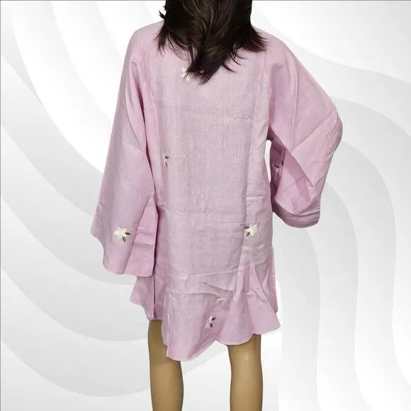 Fanm Mon x Andie The Serik Mini Dress Linen Aster Size L | Chic &amp; Breezy Style