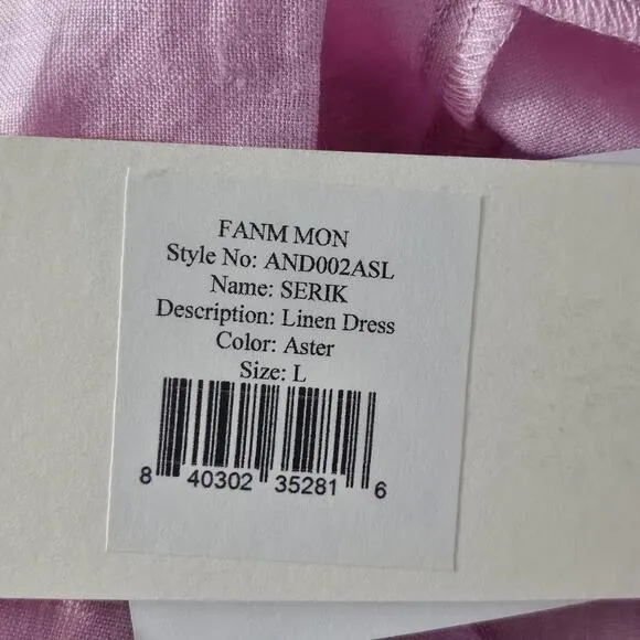 Fanm Mon x Andie The Serik Mini Dress Linen Aster Size L | Chic &amp; Breezy Style
