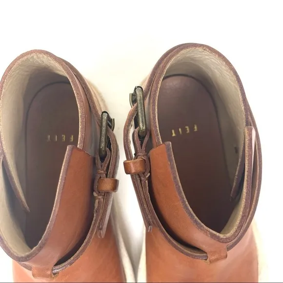 Feit 3-Wrap Jodhpur brown leather ankle platform Boots size 37