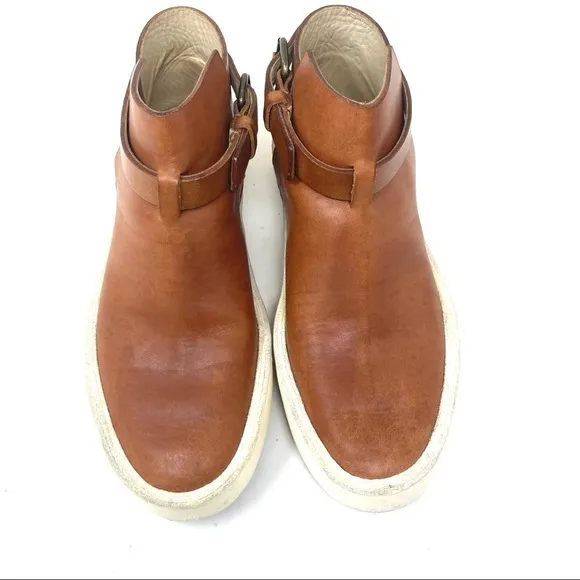 Feit 3-Wrap Jodhpur brown leather ankle platform Boots size 37