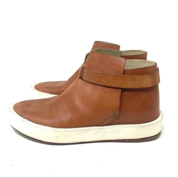 Feit 3-Wrap Jodhpur brown leather ankle platform Boots size 37