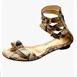 FENDI Snakeskin Python Gladiator Strappy Sandals Flats