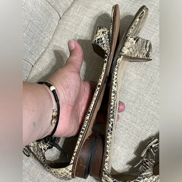 FENDI Snakeskin Python Gladiator Strappy Sandals Flats