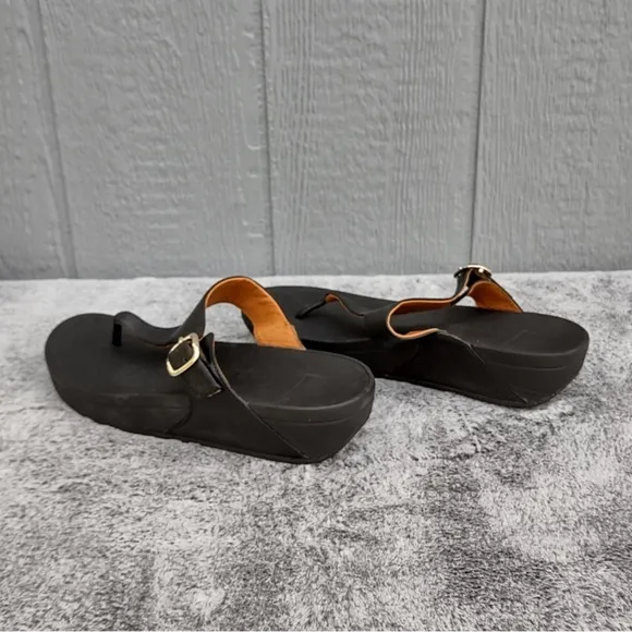 Fitflop Black Sandals with Chunky Sole and Metal Buckle