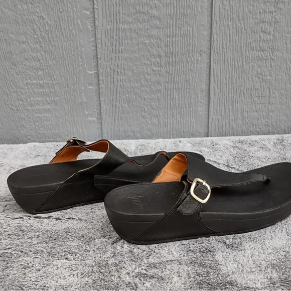 Fitflop Black Sandals with Chunky Sole and Metal Buckle