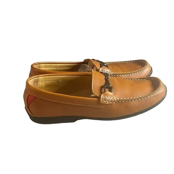 FJ Footjoy Men's Size 9 Driving Loafers Shoes Casual Tan Leather Horse Bit