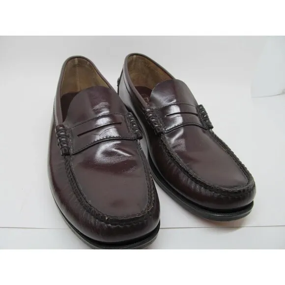Florsheim Berkley FLS 17058-05 Mens Burgundy Leather Penny Loafers  US 11.5  B