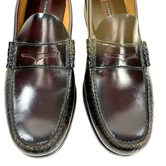 Florsheim‎ Central Penny Loafers Shoes Berkley Burgundy Leather Size 12 #17058
