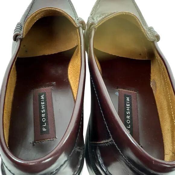 Florsheim‎ Central Penny Loafers Shoes Berkley Burgundy Leather Size 12 #17058
