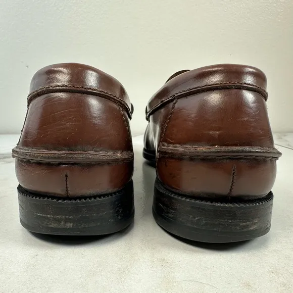 Florsheim Men's Berkley Brown Leather Slip On Penny Loafers, Sz 9.5