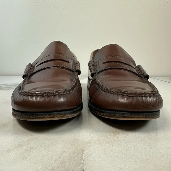 Florsheim Men's Berkley Brown Leather Slip On Penny Loafers, Sz 9.5