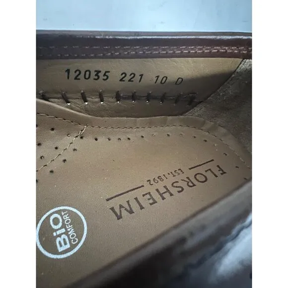 Florsheim Mens Vintage Brown Leather Basket Weave Penny Loafers Shoes US 10D USA