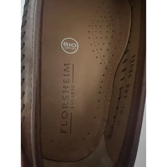 Florsheim Mens Vintage Brown Leather Basket Weave Penny Loafers Shoes US 10D USA