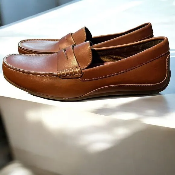 Florsheim NEW Mens Throttle Moc Penny Driver‎ Loafers  Cognac Leather Size 8.5