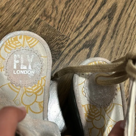 Fly London Suede sandals in pink and gray size 37