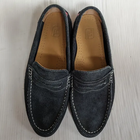 FOOTJOY Men's Club Casuals Navy Blue Suede Penny Loafers