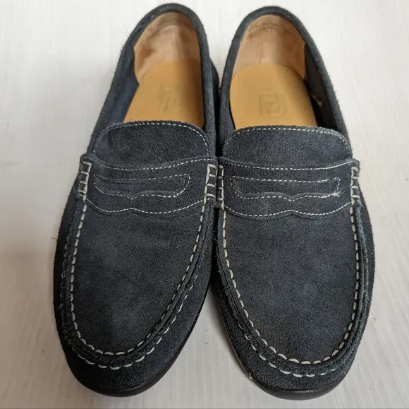 FOOTJOY Men's Club Casuals Navy Blue Suede Penny Loafers