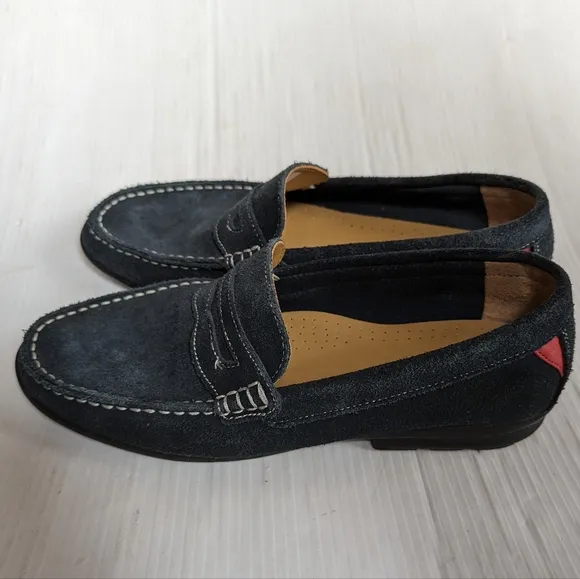 FOOTJOY Men's Club Casuals Navy Blue Suede Penny Loafers