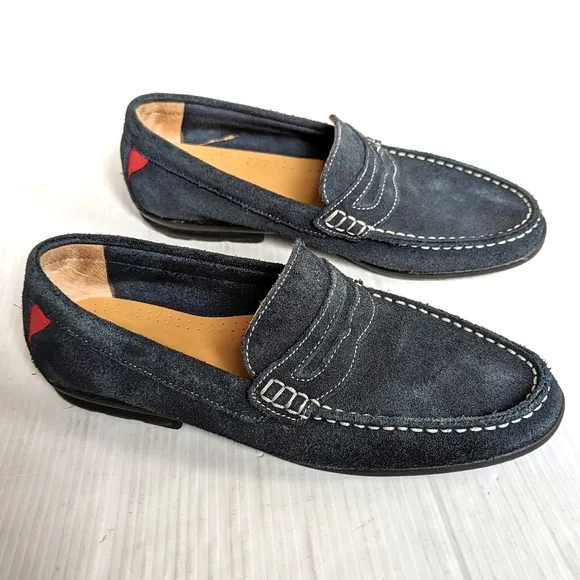 FOOTJOY Men's Club Casuals Navy Blue Suede Penny Loafers