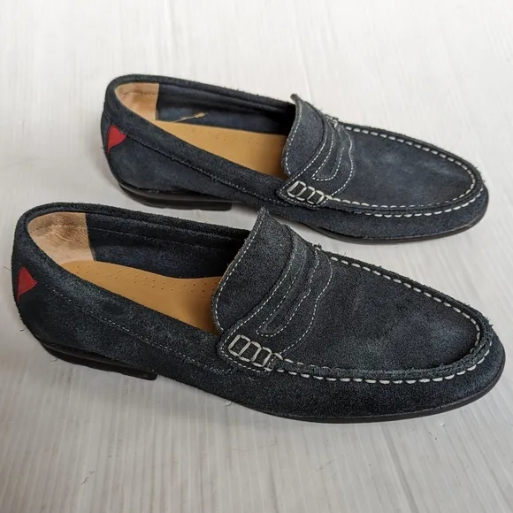 FOOTJOY Men's Club Casuals Navy Blue Suede Penny Loafers
