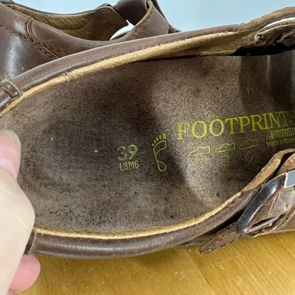 Footprints by Birkenstocks Leather Fisherman Sandals Clogs Brown Unisex …