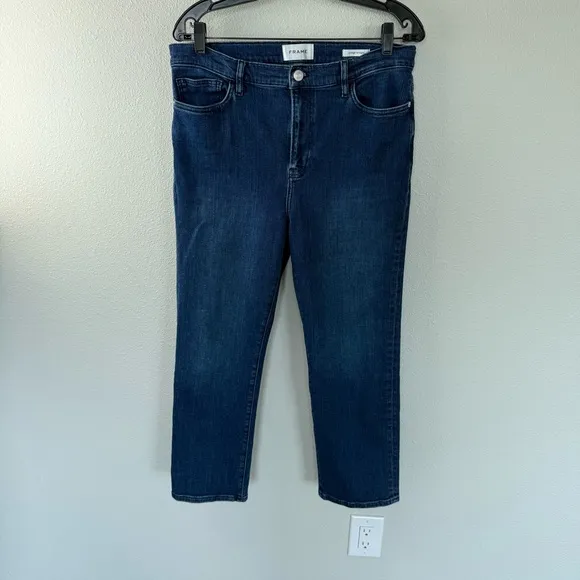 FRAME Le High Straight Jeans Thunderstorm Denim Casual Women’s 30