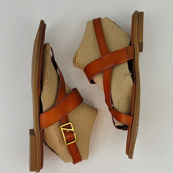 Franco Sarto Gabby 2 Criss- Cross Sandals Brown Size 8