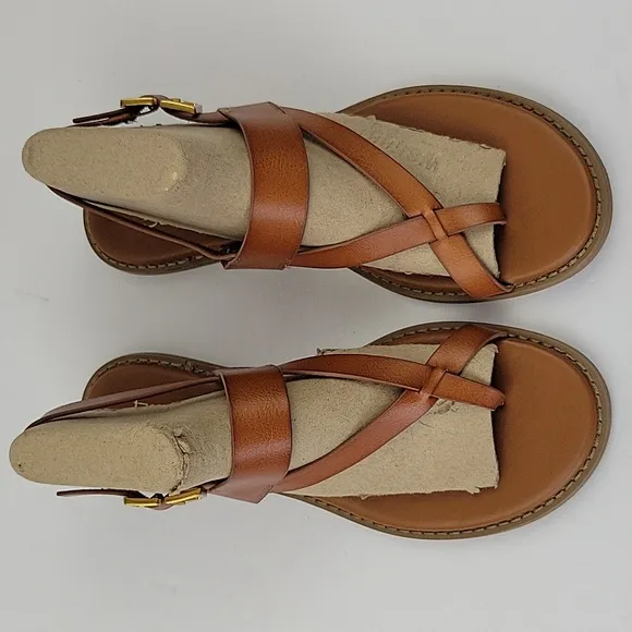 Franco Sarto Gabby 2 Criss- Cross Sandals Brown Size 8