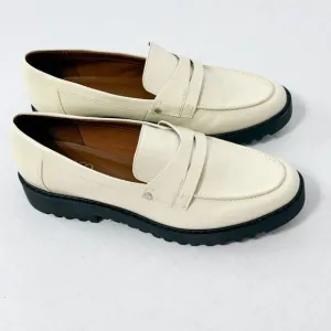 Franco Sarto NWOB Sz 8 Putty /Off White Cassandra Glossy Penny Loafers
