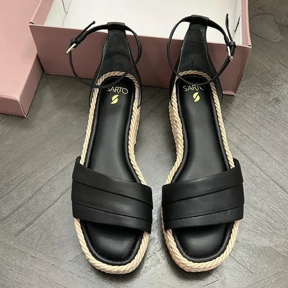 Franco Sarto Sandals Via Black Leather