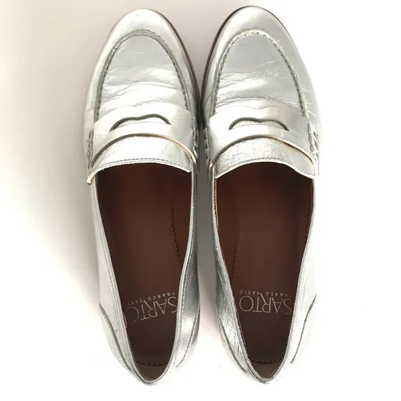 Franco Sarto Silver Jolette Penny Loafers (6.5M)