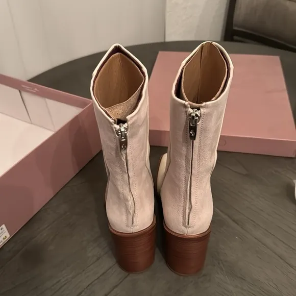 Franco Sarto Steviena Womens Leather Square Toe Mid-Calf Boots