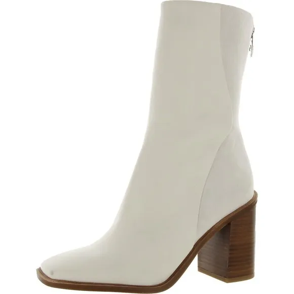 Franco Sarto Steviena Womens Leather Square Toe Mid-Calf Boots