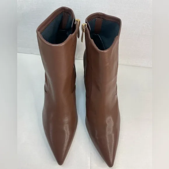 Franco Sarto‎ Women's Temira Side Zip Wedge Bootie Brown Ankle boots 8.5