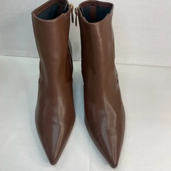 Franco Sarto‎ Women's Temira Side Zip Wedge Bootie Brown Ankle boots 8.5